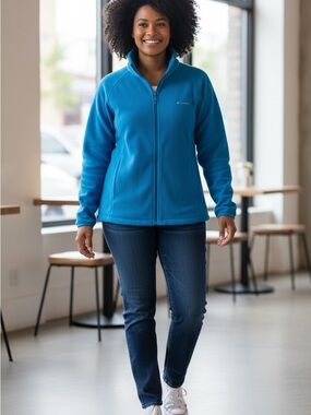 Columbia Women’s Blue Full Zip Fleece Jacket Plus Size 2X